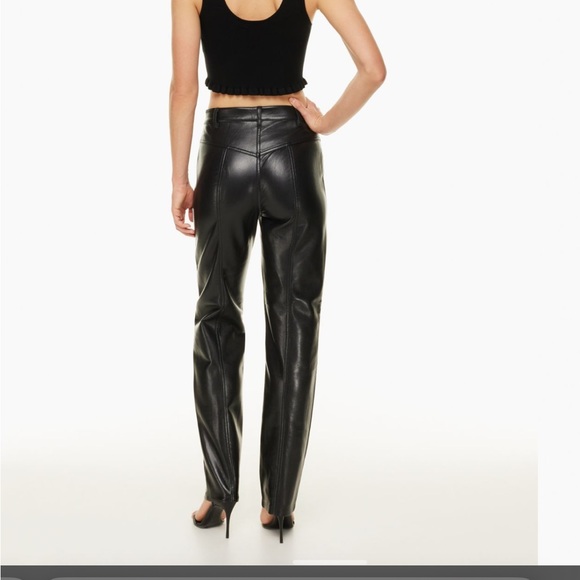Aritzia Wilfred - Rebel Vegan Leather Pants - Black - Picture 3 of 11